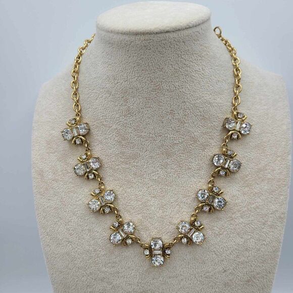 J Crew Clear Crystal Gold Tone Necklace - Picture 11 of 12